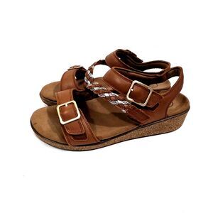 Orthofeet Womens Ankle Straps Sandals Sz 10 D Wide Brown Leather